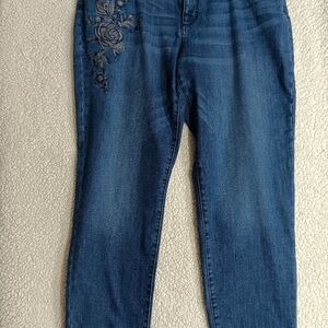 St  John's Bay Denim Embroidered Jeans Size 16